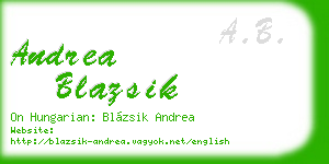 andrea blazsik business card